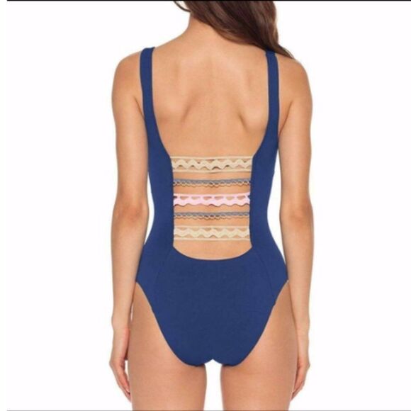 Isabella Rose Size L Navy One Piece Swimsuit - Picture 3 of 8